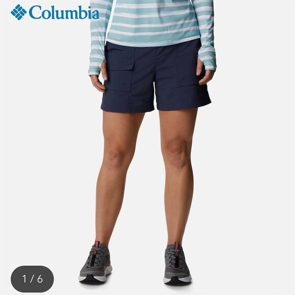 Columbia Pants - Columbia Womens Omni-Shield Cargo Hiking Shorts Navy Blue Size 4